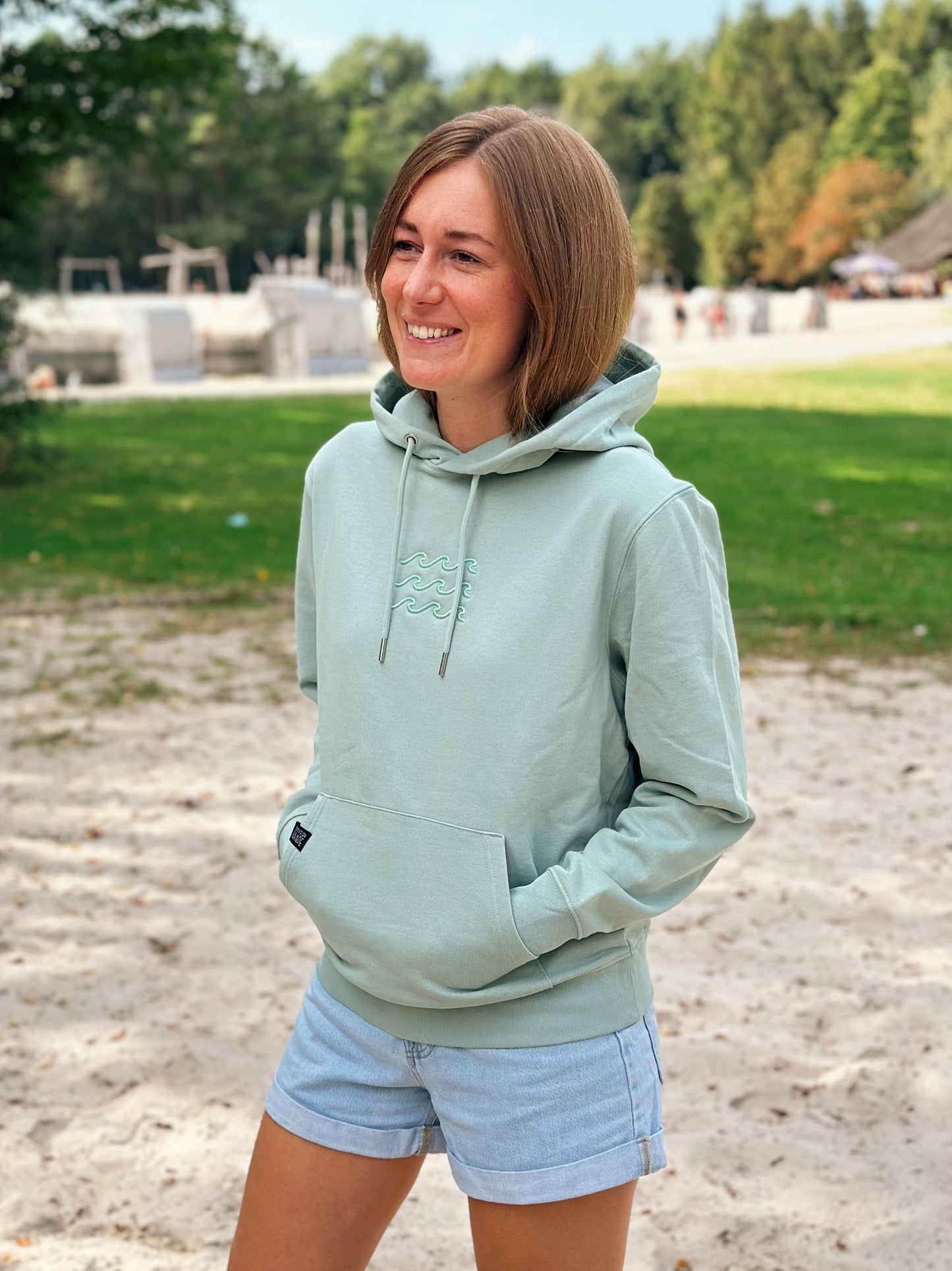 Hoodie 'Wellen' - Mint