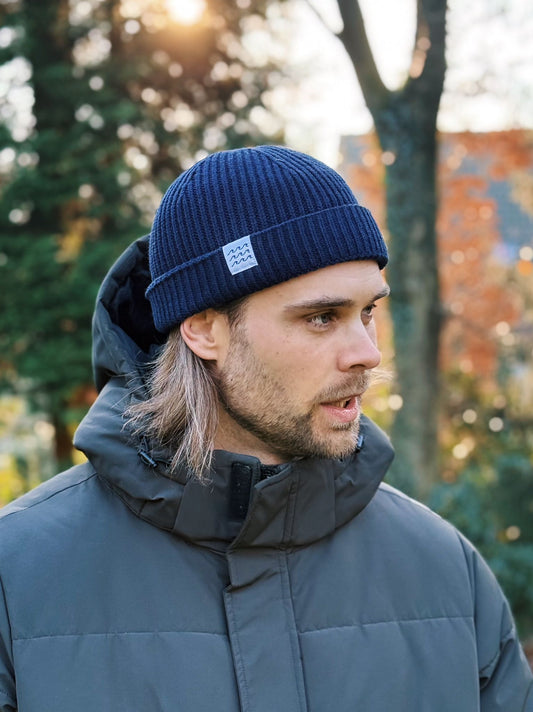 Fischermütze 'Wellen' - Dunkelblau