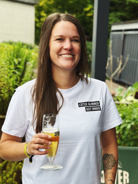 Mädels Shirt 'Lüttje Glimmer geit immer' - weiß