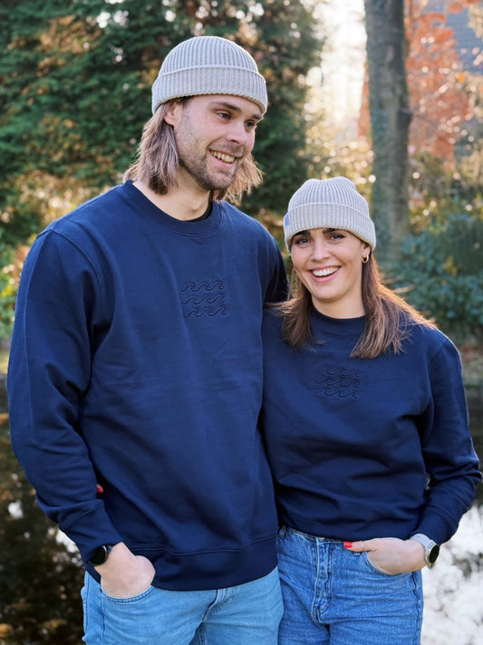 Sweater 'Wellen' - Dunkelblau