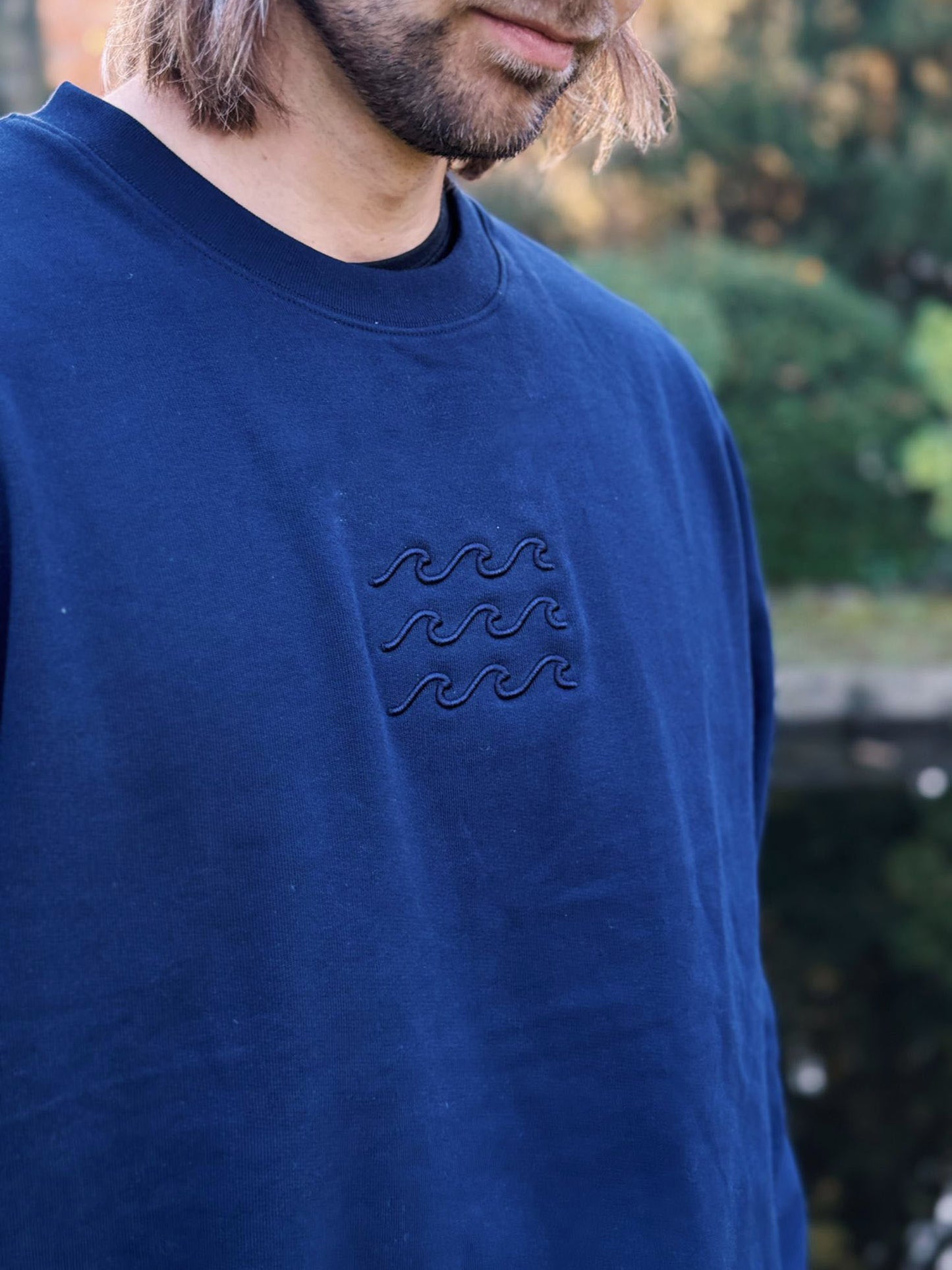 Sweater 'Wellen' - Dunkelblau