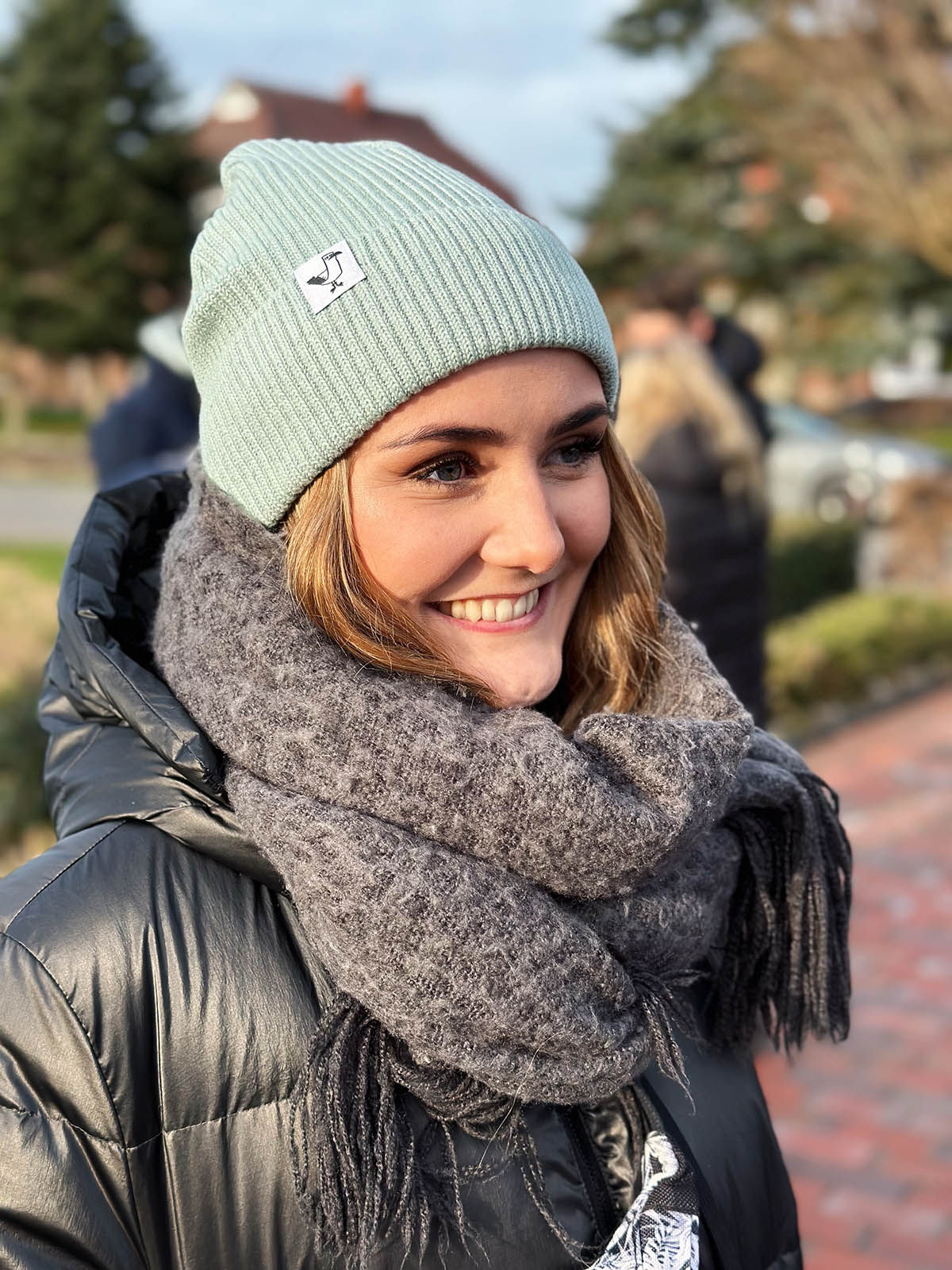 Ostfriesenbande Fischermütze / Beanie in mint mit Möwe