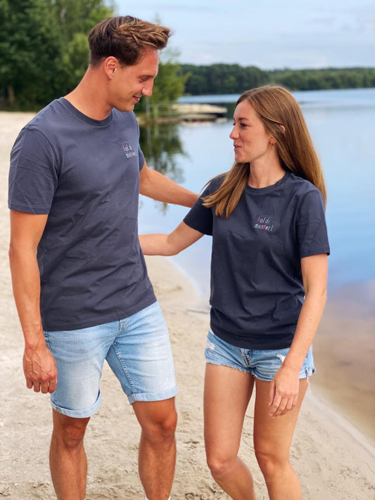 T-Shirt mit "Hol di munter" Spruch