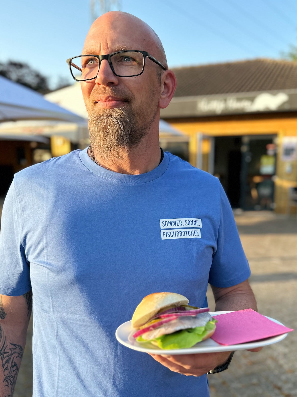 Unisex T-Shirt 'Sommer, Sonne, Fischbrötchen'
